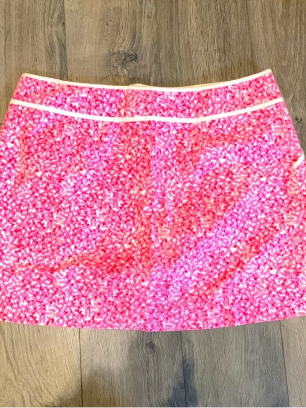 Lilly Pulitzer Hot Pink Printed Mini Skort with White Trim